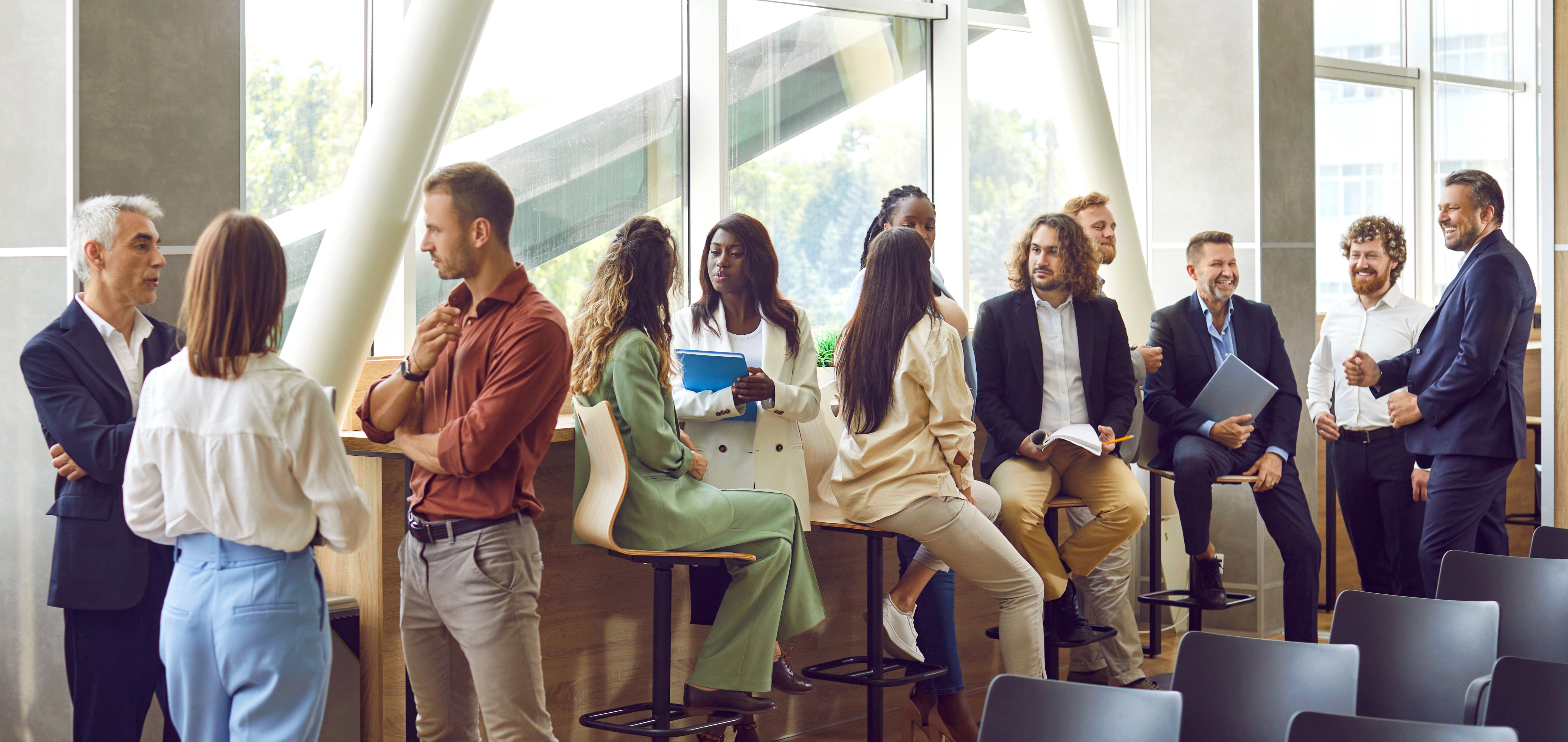 diverse coworkers business meeting