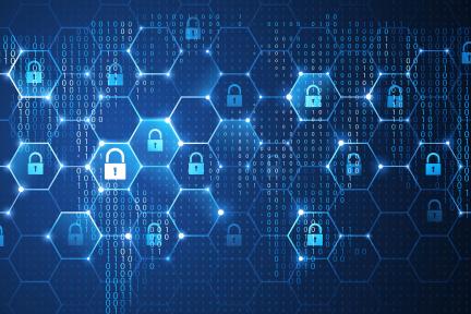 cybersecurity hexagon locks background