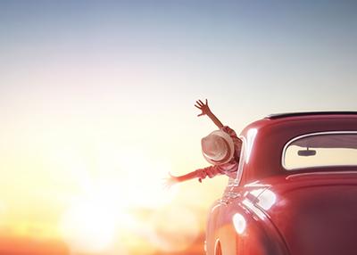Traveling in rental car