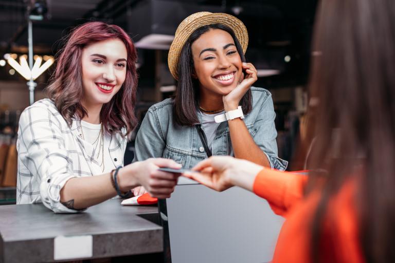 teen girls shopping
