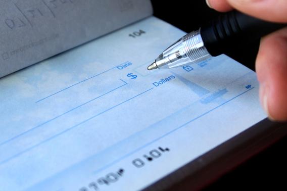 writing a check
