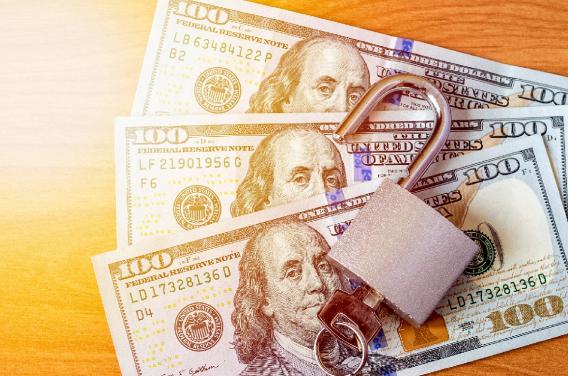 money with padlock