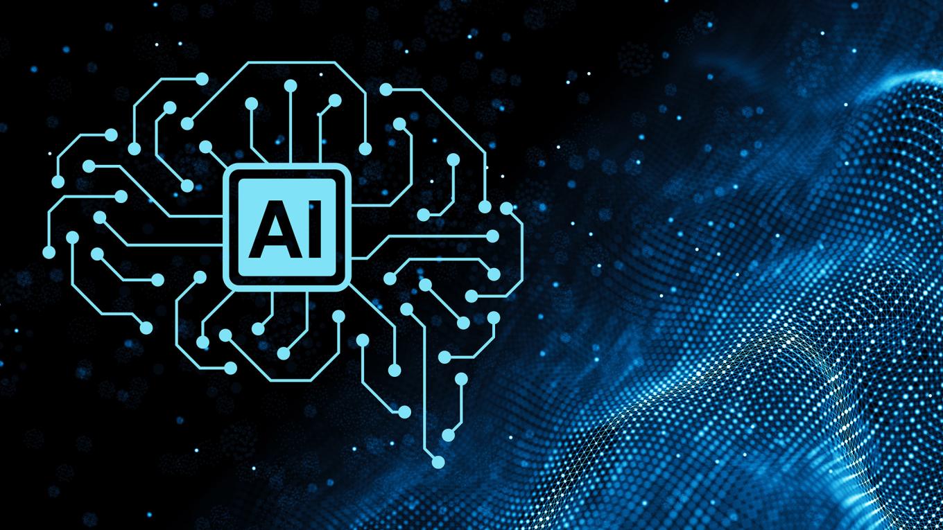 data tech background with AI