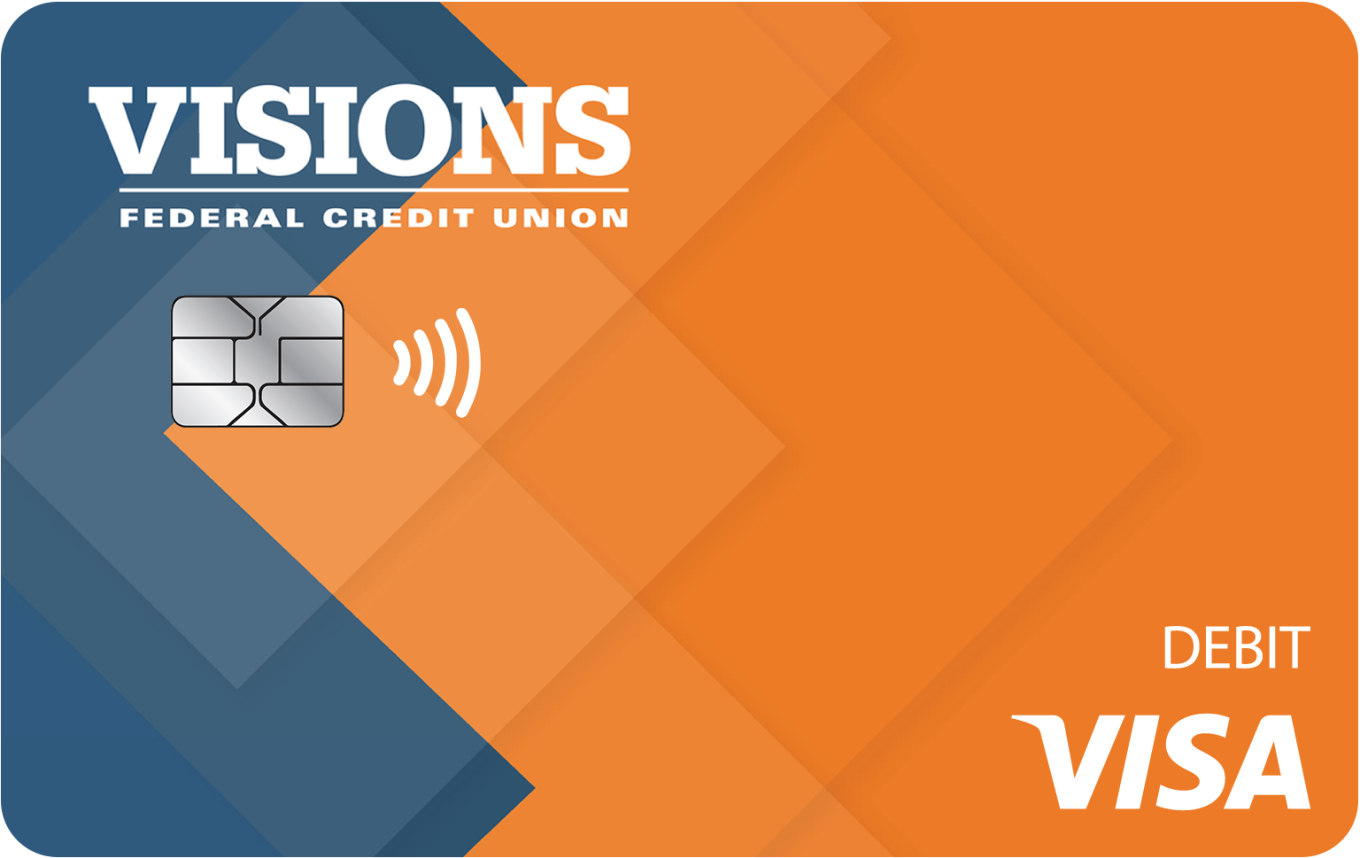 Default card design of the Visions Visa Debit Card