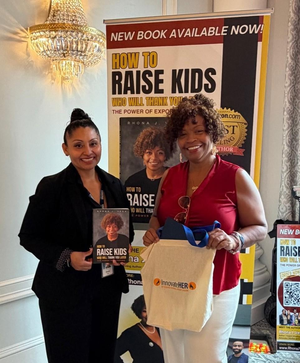 Visions representative with Rhona Vega