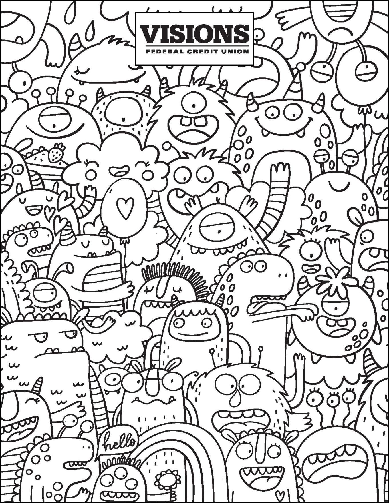 Monsters Coloring Page