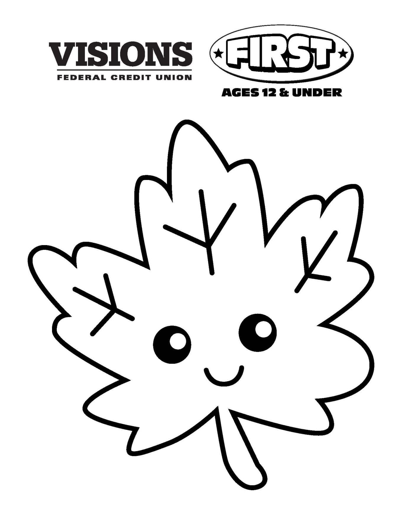 leaf coloring page