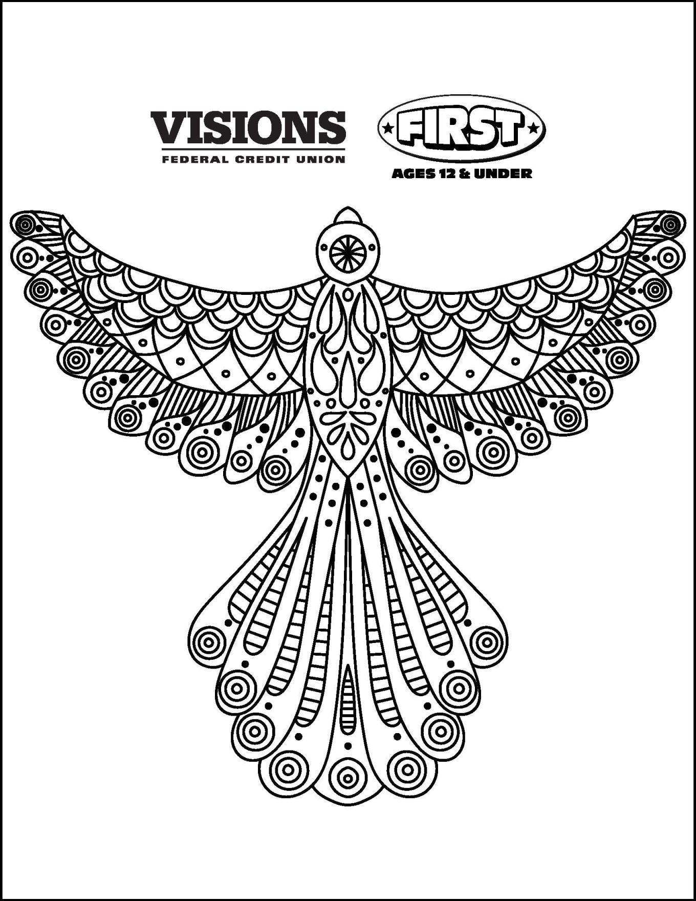 bird mandala coloring page