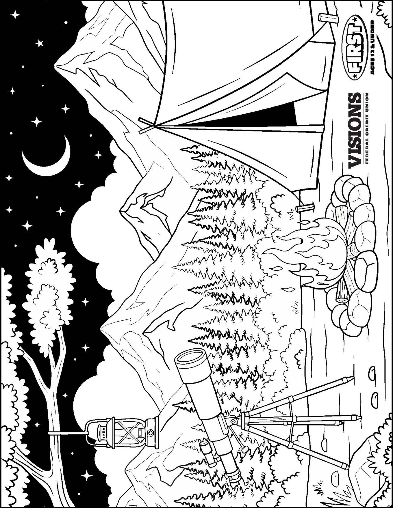 camping coloring page
